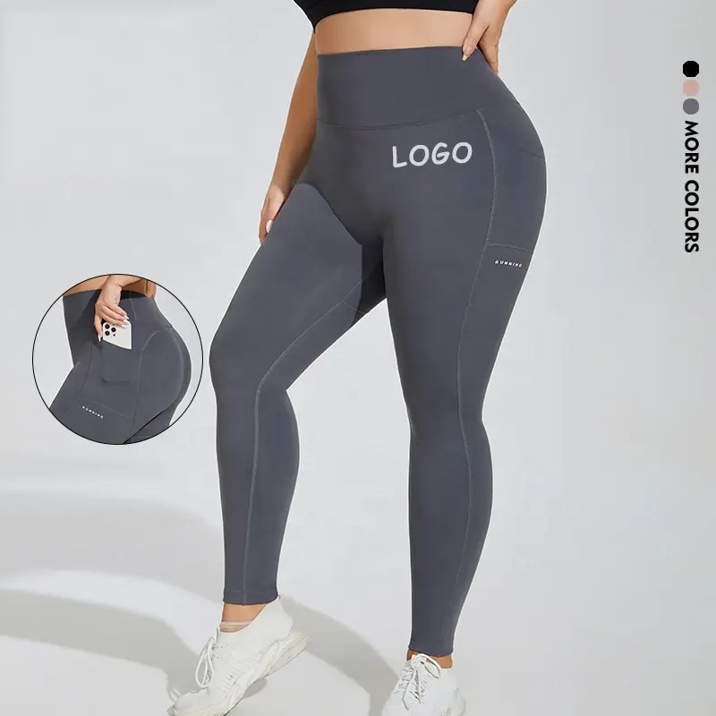 Dropshipping grosir nilon ukuran besar Yoga legging pakaian Fitness pinggang tinggi celana Yoga Gym kebugaran ketat untuk wanita ukuran besar