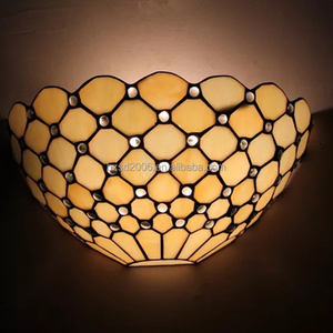 Sang trọng Tiffany phong cách 12 "nửa handmade LED Tường đèn thanh lịch kính màu 2700k Trắng ấm cho phòng ngủ/phòng khách/hành lang - Product Image 4