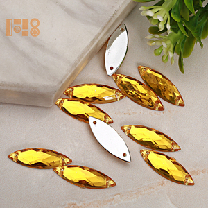 Diamantes de imitación sueltos para coser, diamantes de imitación acrílicos con forma de ojo de caballo de 7*15mm con 2 agujeros para ropa, accesorios de ropa - Product Image 6