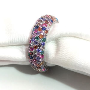 بارعة الإناث جميلة مليئة بالحيوية 14 الألوان حجر الفضة خاتم الزواج - Product Image 6