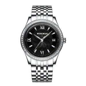 Montre mécanique automatique pour homme personnalisée avec boîtier en acier diamanté super lumineux, étanche, bracelet en acier, montre pour homme - Product Image 4