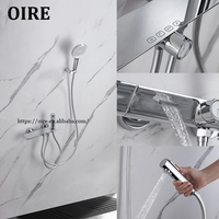 Système de douche mural moderne avec fonction pluie et mitigeur à poignée chromée à valve céramique pour hôtels et salles de bain (vente en gros)