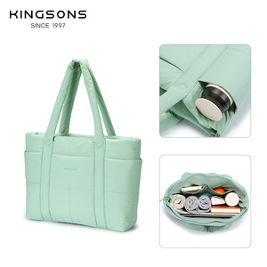 Kingsons Women's Nylon Tote Bag Red Lightweight Casual Handbag For Everyday Use Winter 2025 - Product Image 4