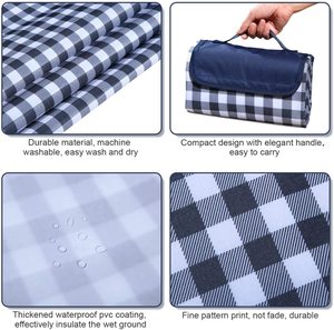 Manta de Picnic, Tapete de Camping, Manta de Picnic para Exteriores con Asa, Impermeable, Resistente a la Arena, Manta de Playa Plegable, Manta de Viaje - Product Image 2