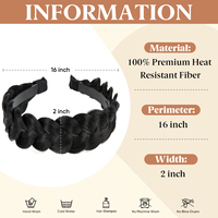 Serre-tête tressé SARLA BH21 fait main en cheveux synthétiques, réglable, tendance, élastique, résistant à la chaleur – Vente en gros