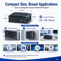 Mini PC Compacto Sin Ventilador con Doble LAN, 2 COM, USB, HD, VGA, MSATA, SATA SSD para Kiosco, Automatización, Gateway, Compatible con Windows y Linux