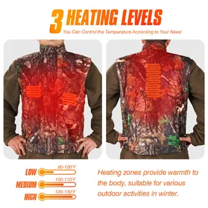 Veste chauffante en polyester pour l'hiver, hommes et femmes, vêtements thermiques intelligents chauffés par USB pour la <span class=keywords><strong>chasse</strong></span>, le ski, la randonnée - Product Image 4