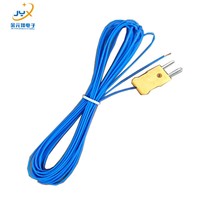 Termopar Tipo K JYX con Cable Desnudo, Sensor Aislado con PTFE Azul, Resistente al Agua IP65, Sonda de 1m, Resolución 1C, Temperatura por Puerto Serial
