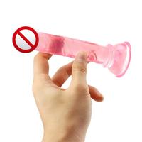 Juguetes Sexuales para Mujeres, Dildo Flexible Realista de TPE Suave con Cristal, Mini, Impermeable, con Ventosa