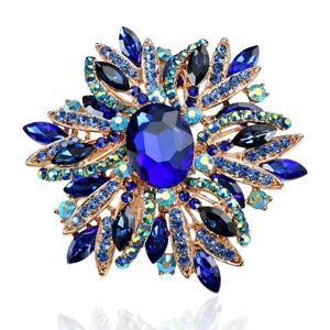 Broche tendance européenne et américaine en alliage métallique avec strass, motif floral, pour femme - Product Image 3