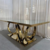 Tables rondes ou longues d'hôtel d'or ou d'argent de table de mariage d'acier inoxydable d'événement de luxe pour la location