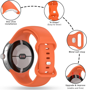 Bracelet de montre en silicone de haute qualité Upro avec boucle papillon pour Google Pixel Watch 1/2, bracelet de sport intelligent en silicone - Product Image 3
