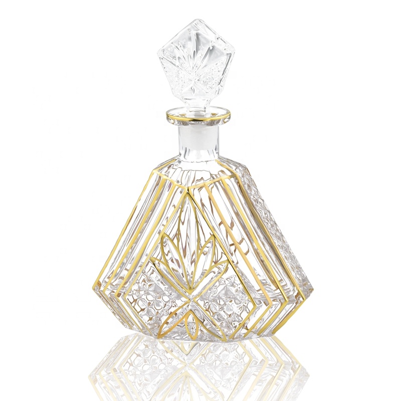 Хрустальные бутылки для вина N9, золотые стеклянные бутылки для виски с золотой линией