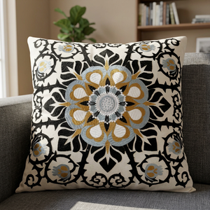 Funda de cojín cuadrada con patrón Floral bordado para muebles del hogar, decoración de hoteles y hospitales - Product Image 3