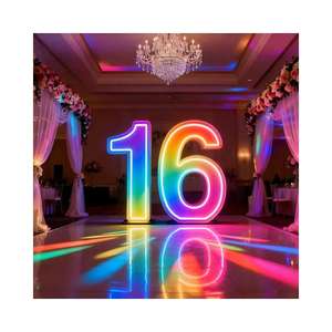 Décoration de mariage, lettres géantes lumineuses LED de 3 pieds et 4 pieds, chiffres géants lumineux, lettres en néon métalliques, enseigne LED pour événement en plein air - Product Image 3