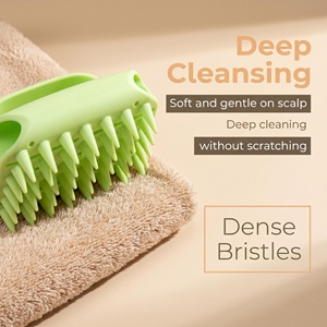 Brosse à shampooing en silicone antidérapante, masseur de cuir chevelu, nettoyage en profondeur, démêlage, soin des cheveux secs et humides, brosse de douche exfoliante pour cheveux, OEM ODM - Product Image 3