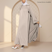 Abaya ouverte pour femmes musulmanes, design personnalisé, modeste, faite à la main en laine, ODM, traditionnelle, en satin premium, pour l'Aïd, style Dubaï