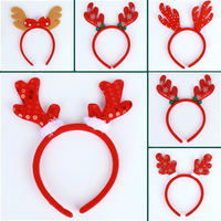 Serre-tête de Noël fantaisie en forme de cornes de renne, avec paillettes, en plastique écologique, vente en gros d'usine, cadeau pour enfants