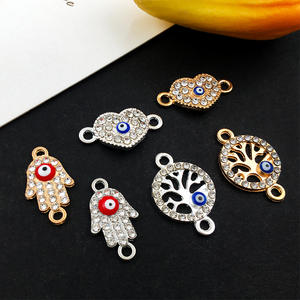 Grosir <span class=keywords><strong>Zirconia</strong></span> Kubik Liontin Jimat Mata Iblis Aloi <span class=keywords><strong>Hamsa</strong></span> Tangan Liontin untuk Membuat Kalung Gelang - Product Image 3
