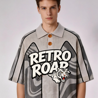 Conception personnalisée – T-shirt ample en coton tricoté pour homme, style vintage rétro, uni, manches courtes, streetwear décontracté, été