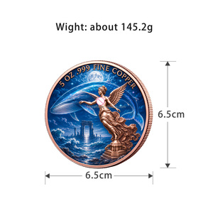 Moneda de cobre de 5 oz al por mayor, coloreada, con diseño de la Diosa de la Libertad alado, mitología, cisne, <span class=keywords><strong>medusa</strong></span>, fantasía, coleccionable, recuerdo, regalo - Product Image 3