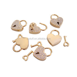 आइवोडफ गोल्ड सिल्वर 30*39 मिमी राइनस्टोन हार्ट लॉक डायरी नोटबुक - Product Image 2