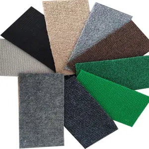 Customized non-slip and anti-fire non woven needle punched exhibition ribbed carpet polyester roll for outdoor activities