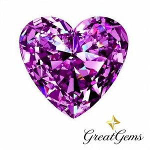 อัญมณีทรงหลวมรูปหัวใจเพชรโมอิสสีม่วงคุณภาพระดับพรีเมียมเกรด AAA - Product Image 2