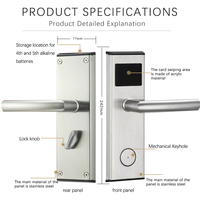 Cerradura Electrónica Inteligente con Codificador de Tarjetas RFID para Puertas de Aluminio, Entrada sin Llave de Acero Inoxidable con Red SDK