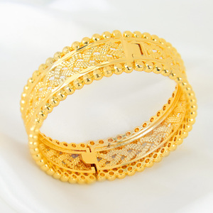 Classic Vintage Jewelry Cuff <b>Bangle</b> 21k Gold Plated Women's Wedding Jewelry for Party Gift Little Bee Jewelry YB183 - Product Image 2