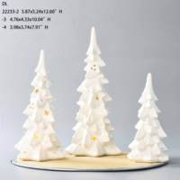 BESTCERA Árbol de Navidad creativo de porcelana con iluminación LED Cerámica Navidad Marvel Decoración Árbol de Navidad de cerámica con luz LED