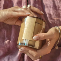 Logotipo personalizado de lujo marrón ámbar 7oz a 15oz envases de vidrio vacíos para velas con tapa de metal impresión offset para la fabricación de velas