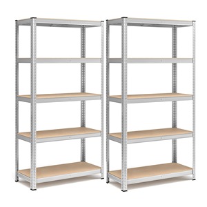 Estanterías de Almacenamiento de Acero para <span class=keywords><strong>Garaje</strong></span>, Estantería Metálica Ligera de 5 Niveles, Estantería Industrial Apilable, Estantería Sin Pernos, Estantería Galvanizada - Product Image 1