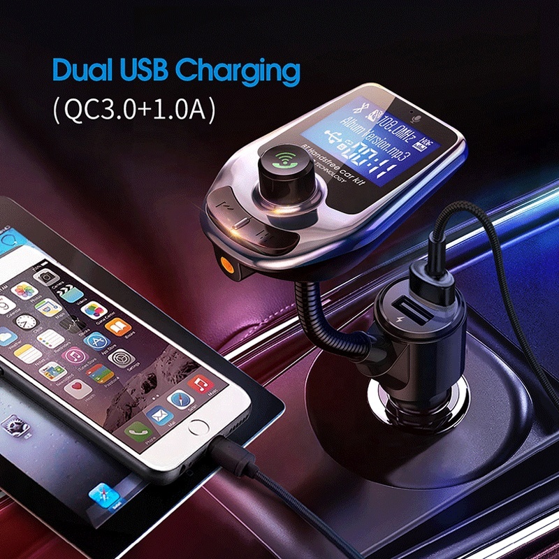 Sans Fil Multifonctionnel Kit de Voiture Mains Libres Bluetooth/Adaptateur Émetteur FM/Appel/Mp3 Lecteur ports USB pour chargeur
