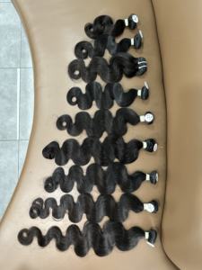 Lot de tissages de cheveux brésiliens vierges Remy à cuticules alignées, vente en gros, longueurs de 8 à 40 pouces, double trame machine - Product Image 2