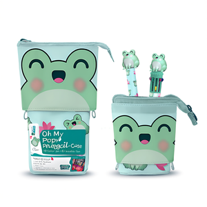 Oh My Pop Froggy-Cute Pencil Case + 10-Colour <b>Pen</b> + <b>Erasable</b> Gel <b>Pen</b>, Turquoise - Product Image 2