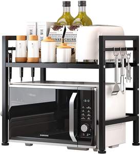 Offre Spéciale étagère extensible pour four à micro-ondes 2 niveaux support pour micro-ondes organisateur de comptoir pour la cuisine - Product Image 1