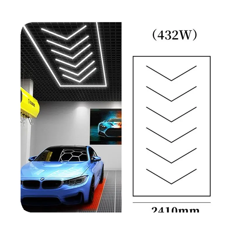 새로운 14 X 육각 Led 조명 자동차 세부 사항 홈 차고 Wor 220v 디 밍이 가능한 육각 Led 차고 조명 천장 2024