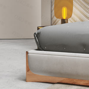 Ensemble <span class=keywords><strong>de</strong></span> meubles <span class=keywords><strong>de</strong></span> chambre à coucher en cuir et velours, <span class=keywords><strong>lit</strong></span> plat, grande tête <span class=keywords><strong>de</strong></span> <span class=keywords><strong>lit</strong></span> moderne, projet commercial, vente en gros, - Product Image 5