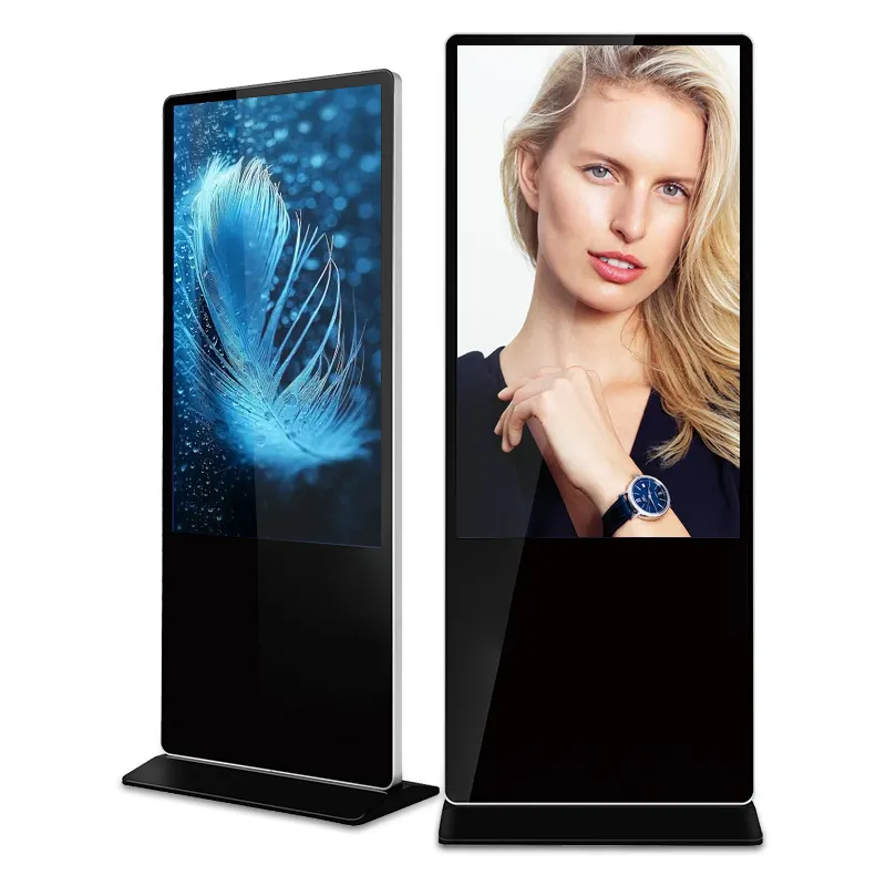 Floor Stand Digital Signage Display Advertise LCD Android 43 55 65 Inch Wifi Software CMS Touch Screen Kiosk Totem Price
