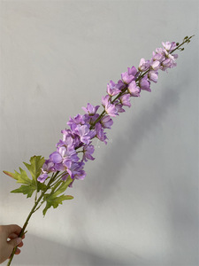 Fleurs artificielles en gros d'usine, fleurs de delphinium en soie bleue pour la décoration de mariage - Product Image 4