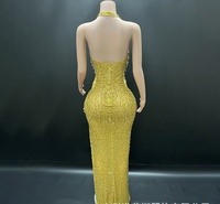 Robe de soirée de mariage mi-longue en strass de luxe pour femmes