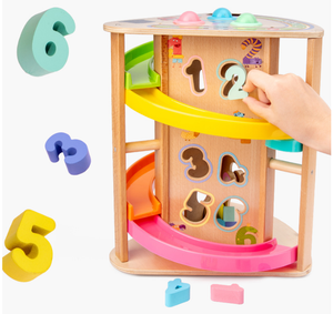 Vélo toboggan pour enfants jouet bébé puzzle piste coulissante en <span class=keywords><strong>bois</strong></span> éducation précoce frapper balle jeu assorti <span class=keywords><strong>scooter</strong></span> multifonctionnel - Product Image 3