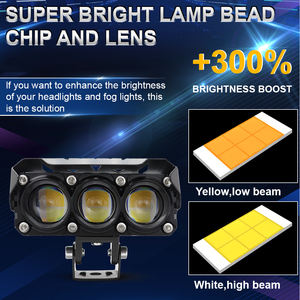 Phare avant à 3 LED, lumière de travail bicolore, étanche IP68, lampe de conduite, phare de moto à LED, remplacement pour voitures et camions - Product Image 5