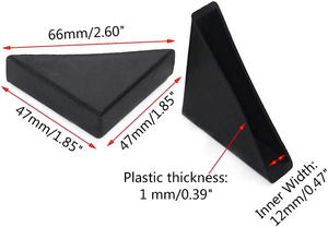 8 Pièces Protecteurs d'<span class=keywords><strong>angle</strong></span> <span class=keywords><strong>en</strong></span> <span class=keywords><strong>verre</strong></span> plastique noir <span class=keywords><strong>en</strong></span> forme de triangle - Product Image 2