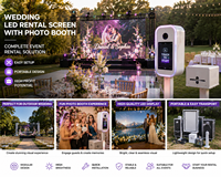 Écran LED de location et cabine miroir combinés, résolution 8K, étanche, haute luminosité (4500 nits), rendement élevé (ROI) pour les entreprises de location de mariages
