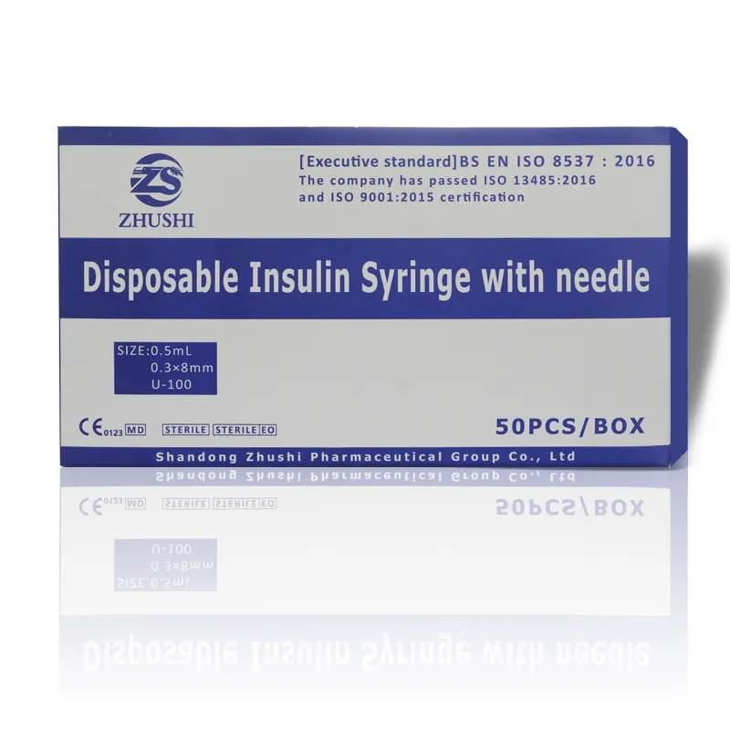 ZS insulina seringa descartável 0.5ml 1ml insulina seringa com agulha