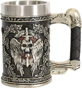 Scythe kolu Shinigami kupalar Huaqi MBA02 ölü Reaper kafatasları bira Stein Tankard ölüm Reaper Reaper kahve bira kupası