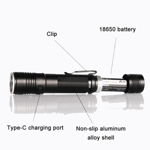 Đèn Pin Cực Tím Công Suất Cao USB Có Thể Sạc Lại Zoom 365nm Đèn Pin Đen UV - Product Image 2