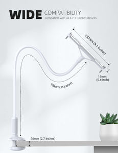Soporte para Tablet Lamicall LS07 al por Mayor, Soporte Metálico Flexible para Cama, Sin Deformación, Brazo Ajustable, Abrazadera, Precio de Fábrica - Product Image 5